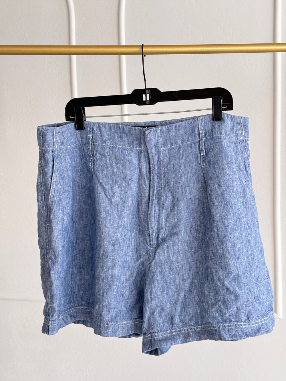 Lauren Ralph Lauren Light Blue Denim-linen Women's Shorts size 16